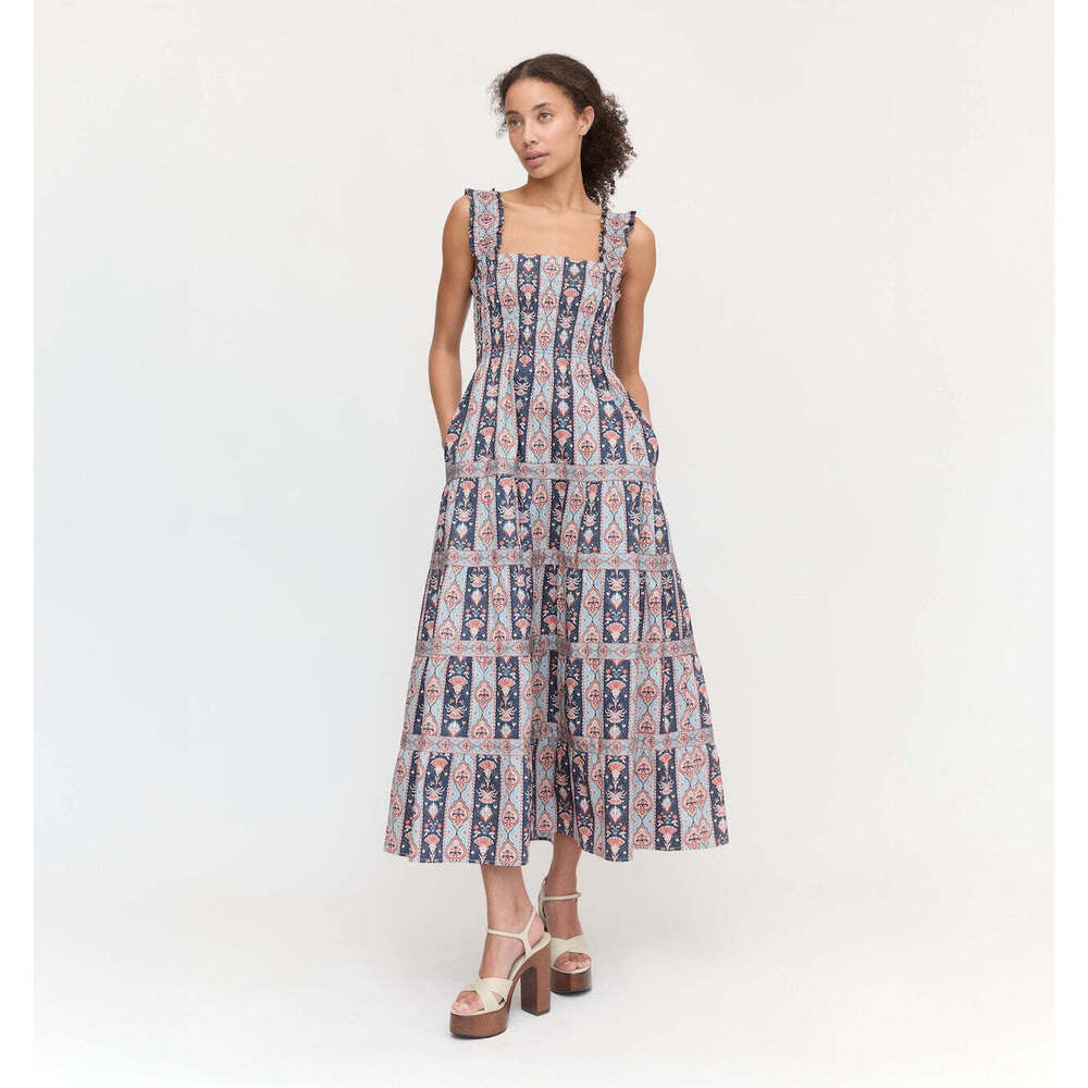 Hill House Blue and Red Patterned Maxi Dress - Picture 2 of 3